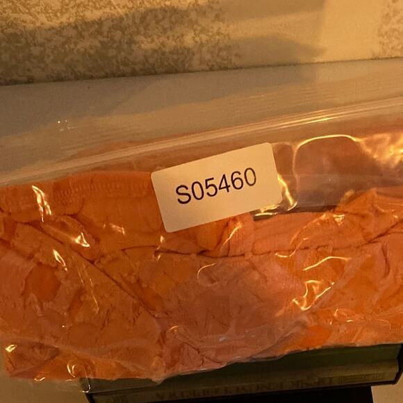 Lauren Conrad Womens Blouse Peach Coral One Shoulder Ruffle Fringe Stretch L - Picture 15 of 15